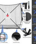 6x6 Foot Baseball Softball Practice Net for hitting pitching and catching with baseball tee includes bonus strike zone target