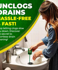 Woman using Hair Clog Remover 25 Inch Drain Snake Cleaner 3 Pack No Fuss For Quick Unclog Of Sink Shower And Tub Drains In Seconds