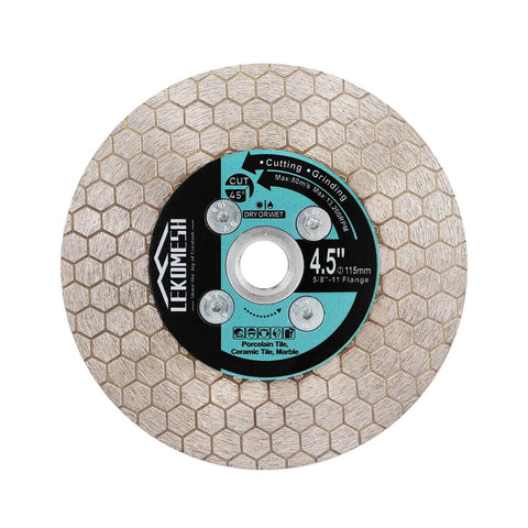 Front view of Diamond Blade for Angle Grinder 4.5 Inch 115mm Tile Cutting Disc and Tile Grinder Blade Double Sided for Porcelain Ceramic