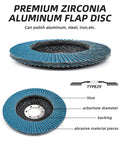 Flap Disc Grinding Wheels Set For Angle Grinder 4.5 Inch Aluminum Oxide Discs 20 Pack Grit 40 80 120 with labeled components