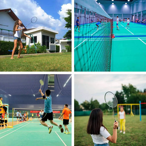 Replacement Badminton Net For Indoor And Outdoor Play 20 Feet By 2.5 Feet Durable Weather Resistant Mesh in use outdoors and indoors