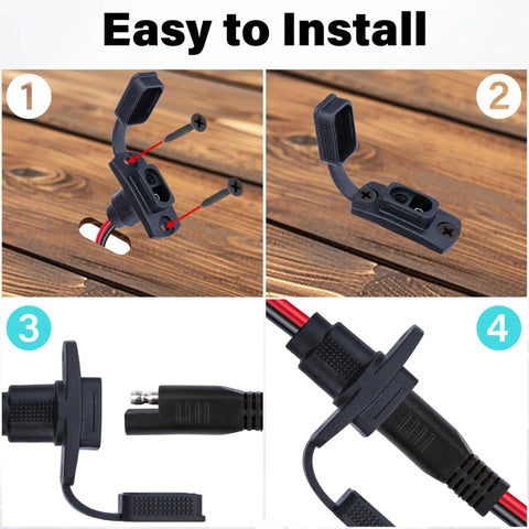 Installation steps for Two Pack SAE Quick Connector Harness 1 Foot 12 AWG Adapter Cable Male Plug To Female Socket