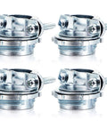4 Pack Three Quarter Inch Clamp Type Cable Connectors for Metallic Conduit and Electrical Boxes, Rust Resistant Zinc Alloy, Silver Finish