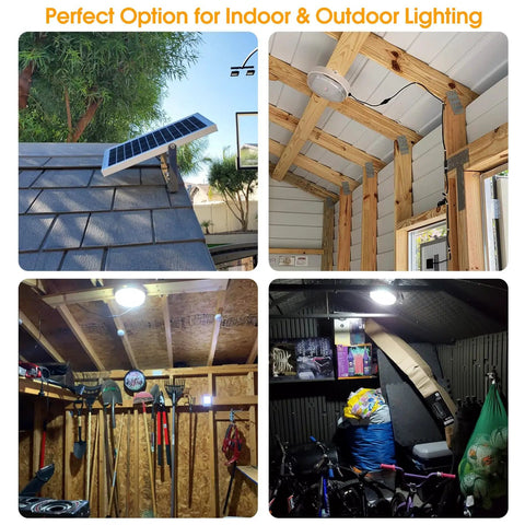 Solar Ceiling Light With Remote Control, Dimmable Daylight To Warm White, 1000 Lumen Outdoor Solar Shed Light For Barn