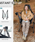 Oversized Padded Hammock Camping Chair With Storage Pockets Heavy Duty Foldable Rocking Camp Chair That Supports Up To 400Lbs Portable With Carry Bag Perfect For Outdoors And Backyards Beast Mode Ready with instant setup instructions.