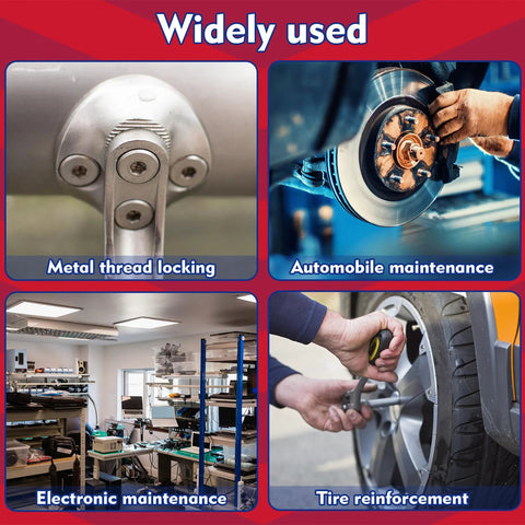 red thread locker for metal fasteners used in various applications