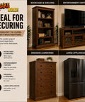 Top Tier Anti Tip Furniture Safety Straps Keep Your Cabinet And Entertainment Center Units Rock Solid Peel Press Adhesive Mount With Wall Screw Anchor Stops Dangerous Wobbling Cold for securing dressers and appliances.