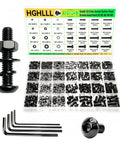 Beast Grade Metric Screws Assortment Kit Loaded With Grade 10.9 Alloy Steel Hex Button Heads and Quick Fit Nuts Lock Washers Flat Washers For No Hassle DIY Builds and 3D Printer Fixes, showing hex screws and assorted fasteners.