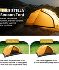 Stella 4 Season Camping Tent For 2 People Ultra Lightweight Backpacking Shelter Waterproof 3000mm in outdoor setting
