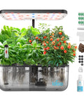 12 Pod Indoor Led Hydroponic System Kit With Self Watering 5L Reservoir Transparent Grow Station for herbs and greens