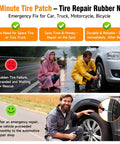 All In One Screw Type Tire Repair Kit With 60 Durable Plugs And Screwdriver, emergency tire fix demonstration for vehicles.