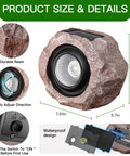 Solar Rock Lights Outdoor 2 Pack Lit Durable IP65 Waterproof Yard Pathway Lights With Auto On Off Function, resin material