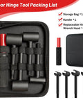 4 In 1 Door Hinge Adjustment Tool Set With Replaceable Heads For 14mm To 25mm Hinges, Heavy Duty Cabinet Alignment Wrench