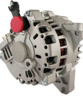Close-up view of a Beefed Up Alternator for Ford Expedition 2003 2004 Lincoln Navigator 5.4L 4.6L with red casing.