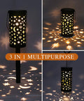 Six Pack Solar Powered Outdoor Pathway Lights Waterproof Black Lanterns For Garden Yard Driveway Patio Walkway multipurpose