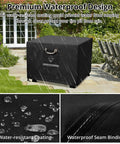 32 Inch Square Fire Pit Cover Heavy Duty Fabric Waterproof All Weather Outdoor Shield For Square Fire Pits And Tables Fits 28 To 32 Inch Pits Gas Pit Cover 24 Inch High installed on a patio in rain.
