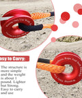 Heavy Duty Recovery Ring 66,000 Lbs For Winch Snatch Off Road SUV UTV ATV Truck Pulley Towing Ring For Synthetic Rope And Soft Shackle 7075 Aluminum CNC Machined Corrosion Resistant Red used with synthetic rope and soft shackle