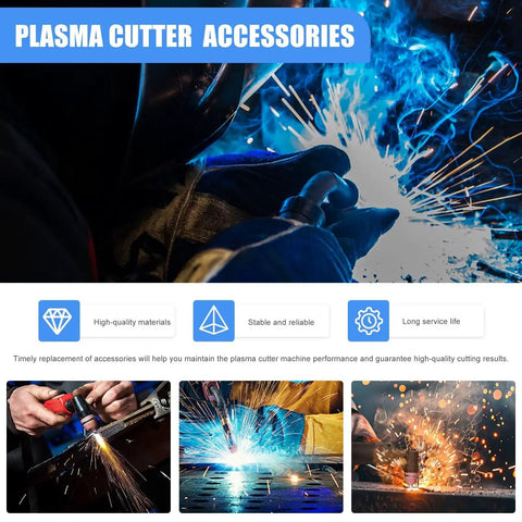 Plasma Cutter Torch Consumables Kit.040 Inch Tips For SG-55 And WSD-60 Cutters, Compatible With CUT55 And CUT55PRO, 24Pcs in use.