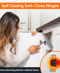 Woman installing Budget Friendly No Slam Soft Close Cabinet Hinges With One And A Quarter Inch Overlay