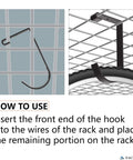 Heavy Duty Ceiling Mount Bike Hooks and Overhead Garage Storage Rack Add On Set With Eight Flat Hooks and Wall Hanger, installation view