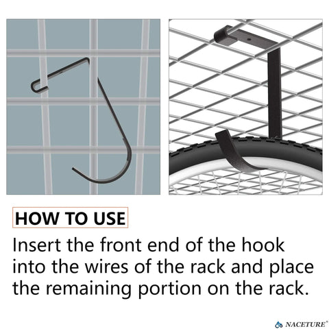 Heavy Duty Bike Hooks For Garage Ceiling Mount Rack With Overhead Storage Four Pack Flat Hooks For Ceiling Hanging