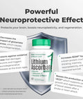 Lithium Ascorbate 1mg bottle with Vitamin C Brain Boost For Focus Memory Mood And Stress Support Cognitive Enhancer
