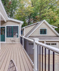 Outdoor porch with Durable Iron Deck Balusters 32.25 Inch Black Spindles, 26 Pack With Screws For Outdoor Deck Stairs And Porch Railing.