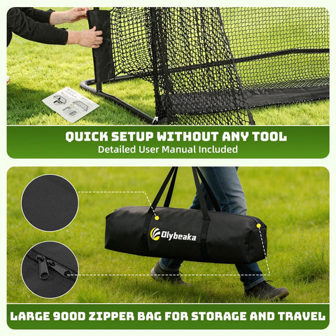 Heavy Duty Golf Hitting Net With Side Barriers For Real Balls Driving Practice Indoor Outdoor Ball Return And Collection