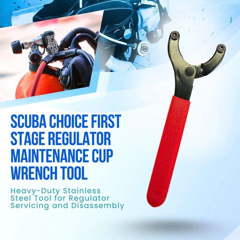 6.25 Inch Cup Wrench For First Stage Regulator Maintenance And Repair, pro grade durable tool with firm grip.