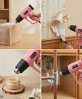 Dual Temp Heat Gun 300C And 600C, 900W To 1300W Hot Air Gun With Overload Protection used for crafts and DIY projects.