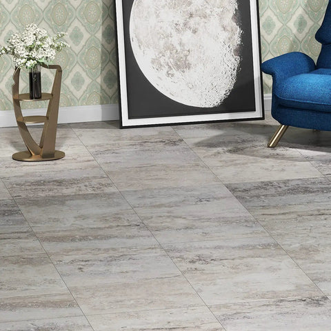 Living room with 32 Pack Peel And Stick Vinyl Floor Tiles 12x12 Inch Waterproof Removable Sheet Flooring For Kitchen Bathroom Basement Retro Laminate Look Easy Self Adhesive Install Renters Friendly