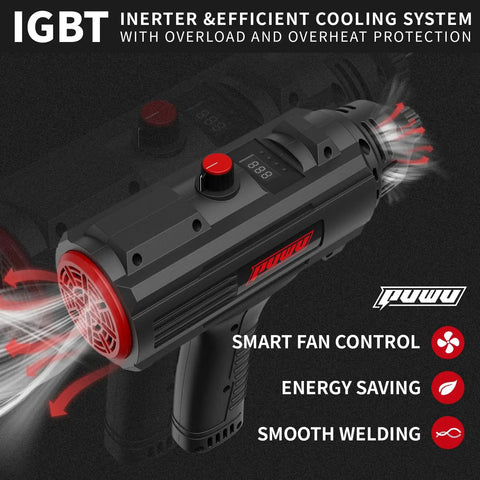 Portable 110V IGBT Inverter Stick Welder With Hot Start And Anti Stick, ARC welder close-up with cooling system and controls
