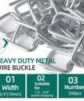Heavy Duty Galvanized Steel 3 4 Inch Wire Strapping Buckle For Woven Cord Tie Downs, 500 pieces of metal buckles stacked.