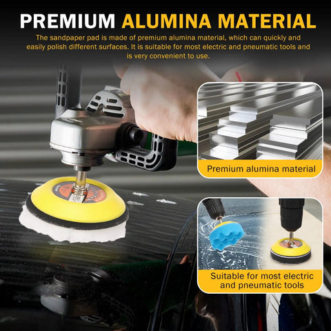 All In One Pro Grade Drill Polishing Kit for DIYers with premium alumina pad polishing a car surface