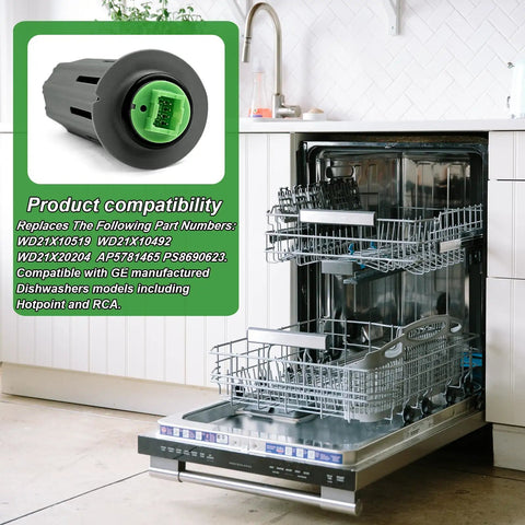Aftermarket Flood Switch Replacement For Dishwashers GDT GDF Series with plug-in fit and appliance compatibility view