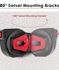 Heavy Duty Built Tough 50 Foot Retractable Extension Cord Reel With Three Grounded Outlets, 180° Swivel Mounting Bracket