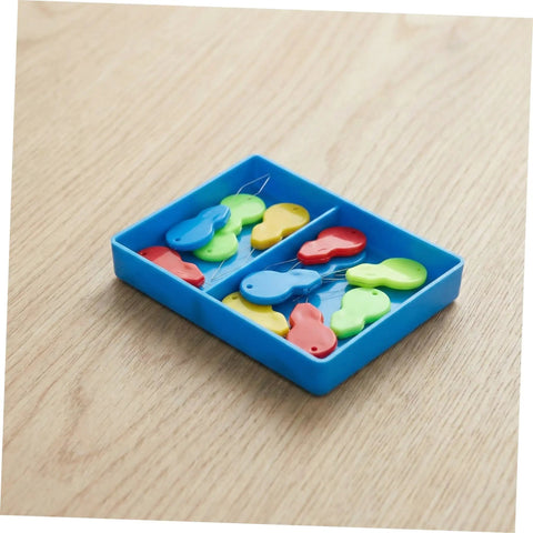 Gourd Shaped Needle Threader Tool Kit For Embroidery And Sewing, 100pc Plastic And Metal Threading Aids, Quick Threading Needle Tool For Home And Travel, Smooth Thread Insertion And Effortless Stitching, assorted colors in blue tray