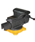 Heavy Duty 6 Inch Bench Vise With 270 Degree Swivel Base Cast Iron Construction Anvil Horn And Permanent Pipe Jaws Replaceable Hardened Jaw Faces