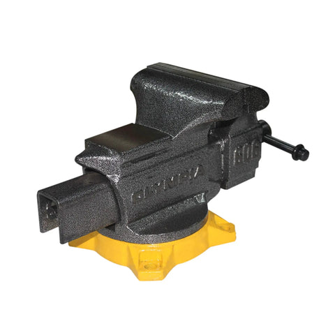 Heavy Duty 6 Inch Bench Vise With 270 Degree Swivel Base Cast Iron Construction Anvil Horn And Permanent Pipe Jaws Replaceable Hardened Jaw Faces