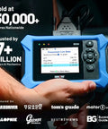 Hand holding SD35 OBD2 Scanner displaying powertrain live data, trusted by DIYers, compatible with cars and trucks.