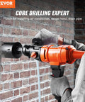 Using Handheld Wet Diamond Core Drill for Concrete and Masonry, 4 Inch Core Drill Rig With 1100 2400 RPM Two Speed