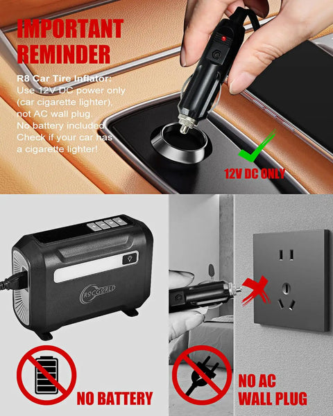 Hella Compact Tire Inflator And Portable Air Compressor Offering Straight Up Lightning Fast 40 Liters Per Minute Fill Rate With An Easy To Read Dual Digital Screen for car cigarette lighter use.