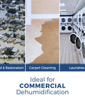 Heavy Duty 113 Pint Commercial Dehumidifier For Crawl Spaces And Basements Kicks Out Stubborn Moisture Fast Covers Up To 1200 Square Feet, used in flood restoration and laundries.