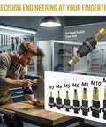 Straight Up Pro Level Rivet Nut Pliers Kit With 30 Threaded Inserts And 7 Mandrels M3 To M12 Double Action Hand Tool in use.
