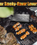 Heavy Duty Wood Chip Smoking Box For Gas Grills And All Grills, Thick Stainless Steel Construction Delivers Rich Smoky Flavor To Meats And Veggies