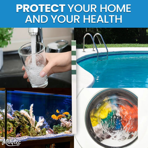 Hard Water Test Strips Kit With 150 Tests And A 5-Pad Color Chart For Quick 60 Second Readings, No Guesswork, Accurate Hard Water Levels For Home Well Pool Spa And Softener System showing home, pool, and appliance use