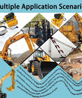Portable 110V precision boring machine shown in a construction equipment collage for on-site hole drilling