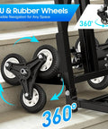 Heavy Duty Stair Climbing Cart For Easy Moving, Portable Hand Truck Dolly That Throws Back 330 Lbs, Built Tough With Front Wheels, Six Rear Wheels And Spare Tires, Your Go-To Stair Hauler For Bulky Loads, PU rubber wheels on stairs