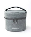 Keep It Chill On The Fly Breastmilk Bottle Cooler Travel Bag With Included Freezing Insert Compact design in grey fabric.