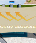 10 By 14 Feet Sun Shade Sail Rectangle Outdoor Canopy Cover UV Block For Backyard Beige Premium 180gsm HDPE Fabric
